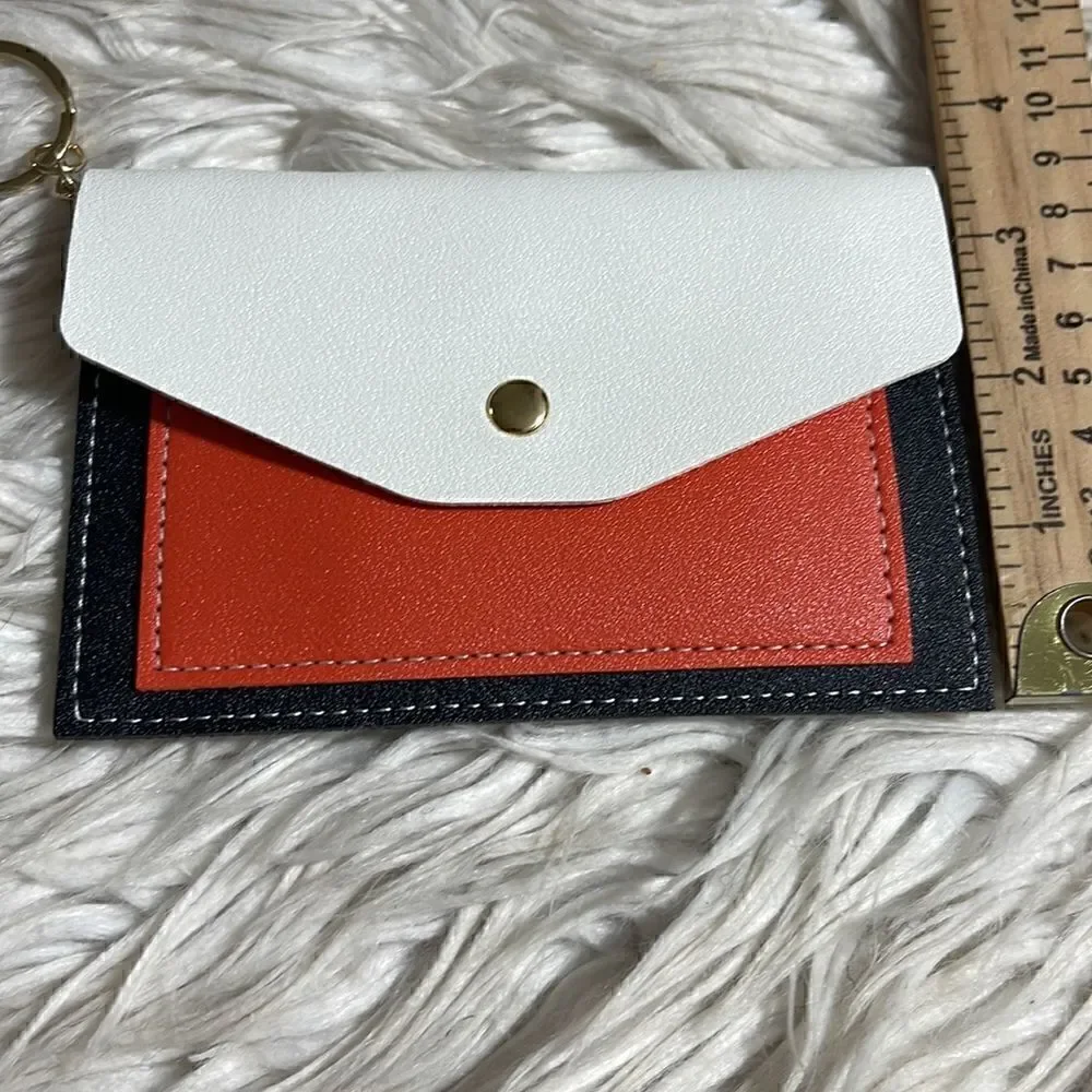 ‎Keychain wallet envelope card holder ID slim color block